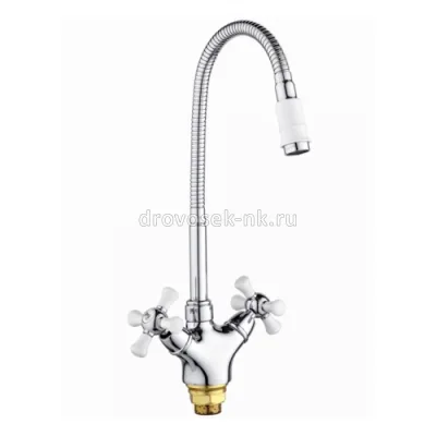 Смеситель д/кухни с высоким изливом (хром/белый) РМС SL92W-279F