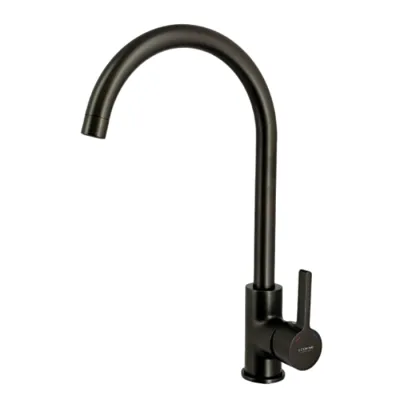 Смеситель для кухни графит с гайкой LEDEME L4299U