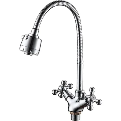 Смеситель для кухни+гиб. изливом LEDEME L4319-3