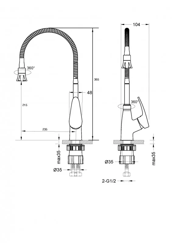 Смеситель для кухни с гиб.изл и 2х-функц аэратором Linara LEMARK LM0413C