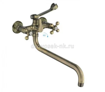 Смеситель для ванны с длинным изливом Frap F2619-4 бронза
