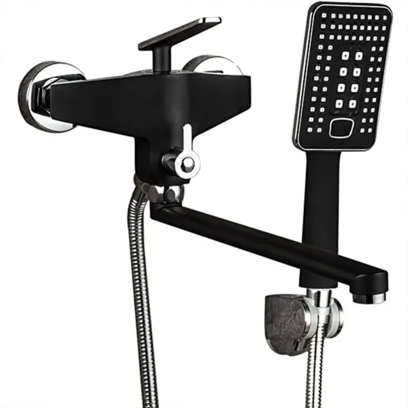 Смеситель для ванны с коротким изливом черный/хром FRAP F3257
