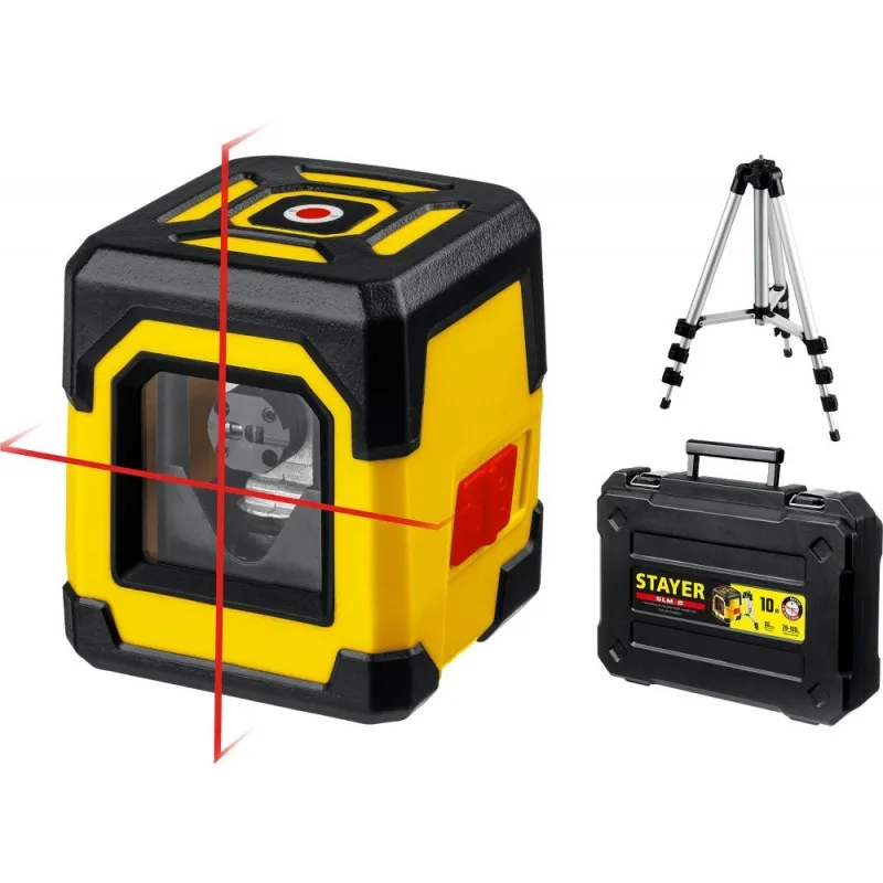 Нивелир лазерный STAYER SLM-2 10м, точн. +/-0,5 мм/м, штатив, кейс 34961-2