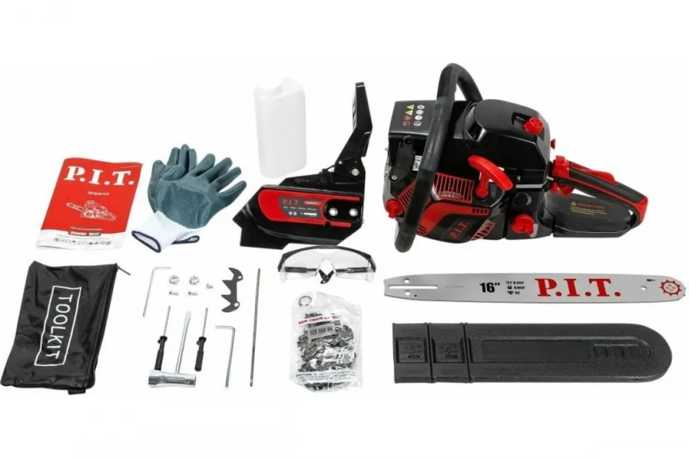 Бензопила P.I.T. GCS45-C5 (16"/400мм, 2кВт/2,8л.с, 53см³, хром.цил., легкий старт)