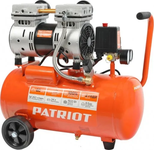 Компрессор поршневой PATRIOT WO 24-260S (безмасляный, 260л/мин, 8бар, 1500Вт) 525301921