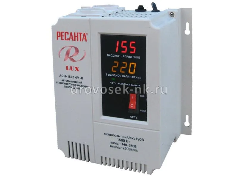 Стабилизатор напряжения Ресанта АСН-1500Н/1-Ц LUX 63/6/20