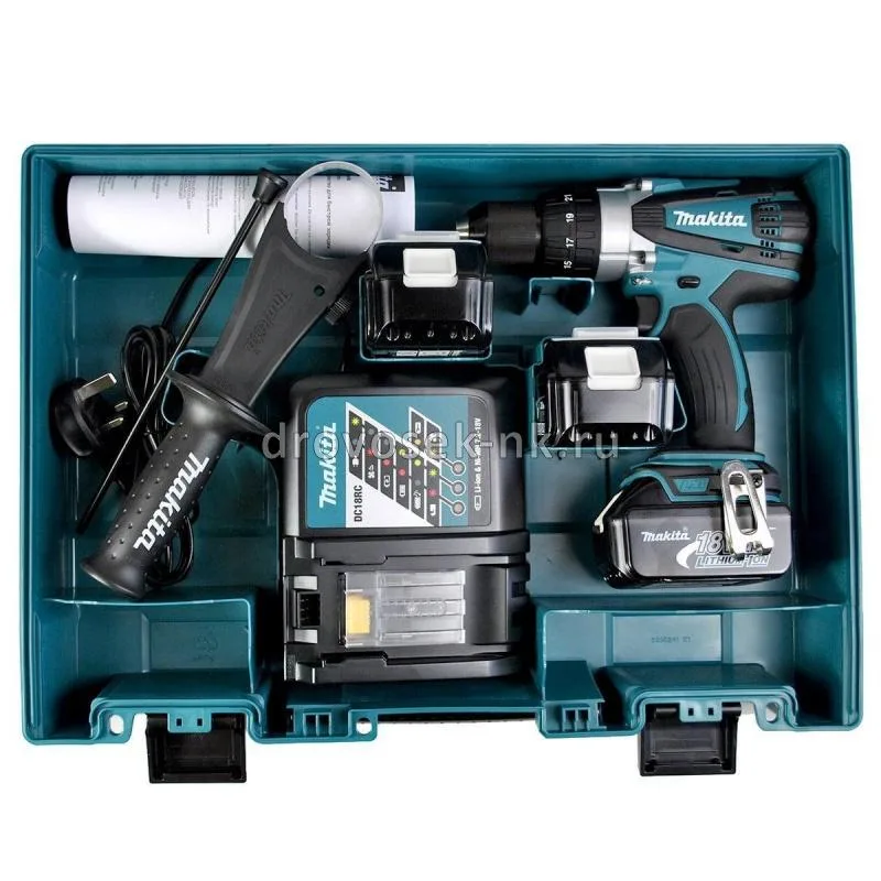 Дрель аккумуляторная Makita DHP458RFE (18В,3 Ач)