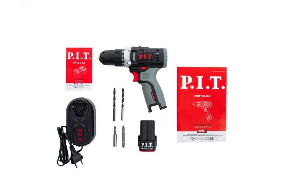 Дрель аккумуляторная P.I.T. PBM12K-10A/1 X-driver (12В,25Нм, патр10 мм, 2ск, АКБ 1,5Ач,ЗУ,коробка)