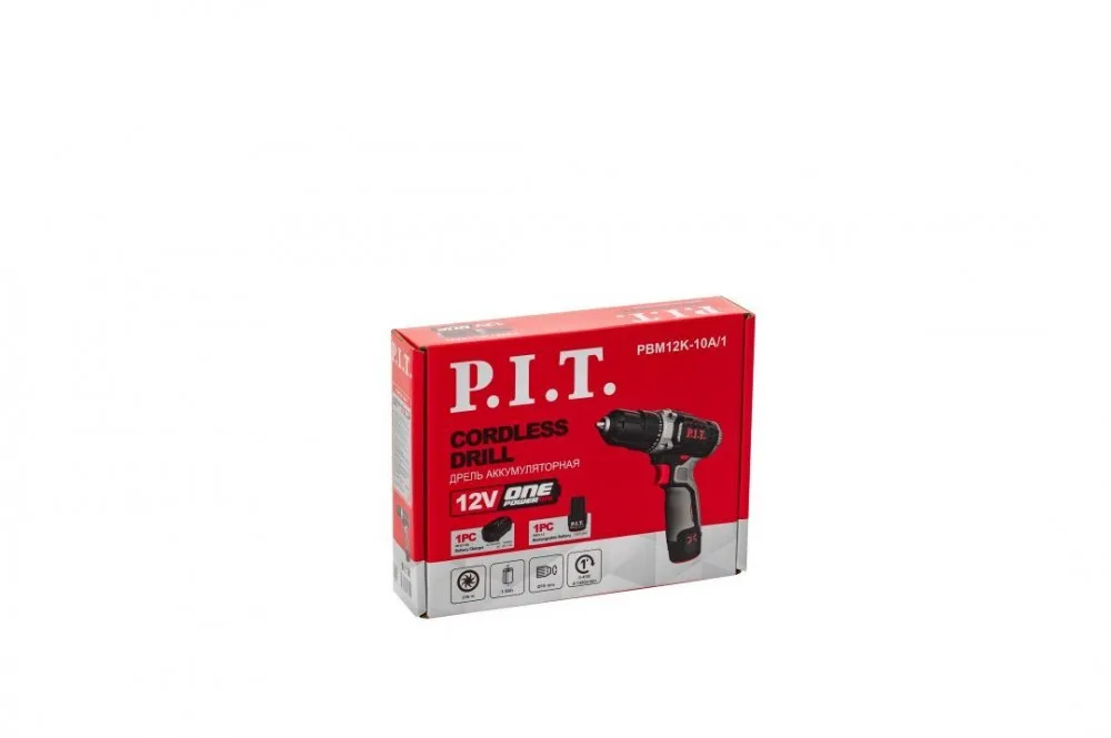 Дрель аккумуляторная P.I.T. PBM12K-10A/1 X-driver (12В,25Нм, патр10 мм, 2ск, АКБ 1,5Ач,ЗУ,коробка)