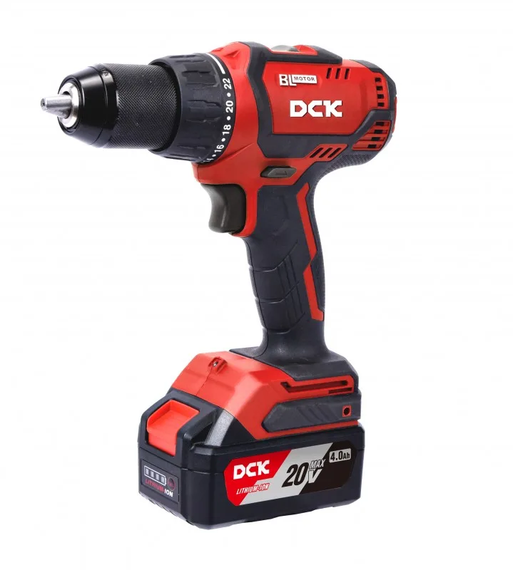 Дрель аккумуляторная DCK KDJZ04-13 (18В, 2*4А/ч, 60нм, б/щ, кейс)