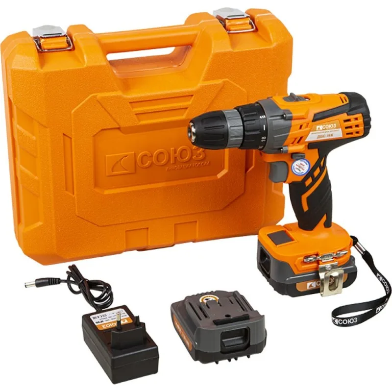 Дрель аккумуляторная СОЮЗ ДШС-20КУ (20В, 1BatterySystem, 31Нм, 2*2,0Ач, кейс)