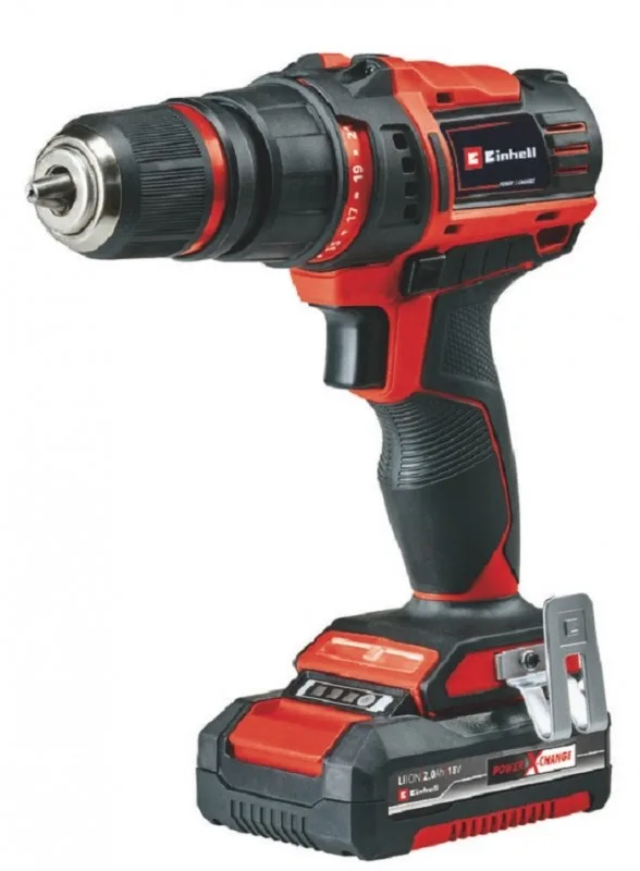 Дрель аккумуляторная EINHELL TE-CD 18/45 3X-Li (АКБ 1*2Ач, ЗУ, + набор 22 предмета) 4513990