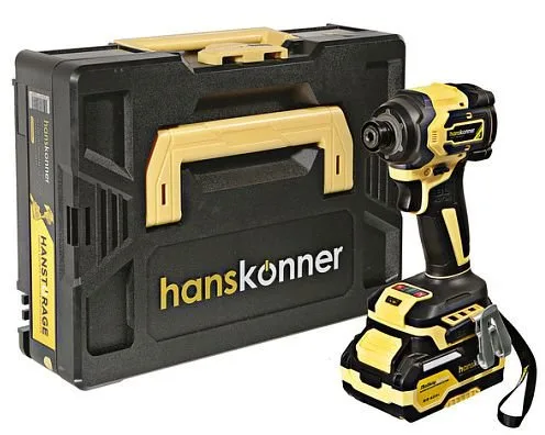 Винтоверт HANSKONNER PLATINUM (б/щ,удар.,18В,1BatterySystem,280Нм,1/4,1*4Ач,кейсHS HCD20280BLC