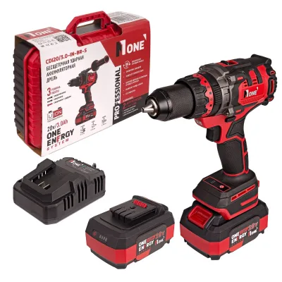 Дрель акк Number One CDI 20/3.0-IN-BR-S (20V,3,0A/h,150Hm,2 акк,2 скор,3реж,защ.от ОБРАТНОГО удара