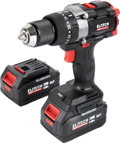 Дрель аккумуляторная ELITECH HD CD 20BL2 (б/щет,20В 2*4Ач,ELP,БЗП) 205728