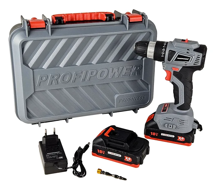 Дрель акк ProfiPower MKBL-18BT (18В,Li-ion,2*2Ач,40Hm) E0146