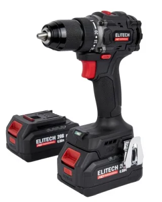 Дрель аккумуляторная ELITECH HD CD 20SL2 (б/щ,20В,2*4Ач) (E2201.040.02) 205718
