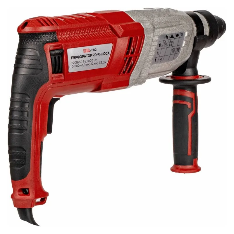 Перфоратор REDVERG RD-RH1100A (SDS-plus, 1000Вт, 3,3Дж)