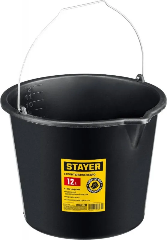 Ведро STAYER 12 л, строит. пластмас, 06083-12_z01