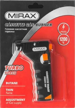 Горелка газовая кассетная MIRAX, с пьезоподжигом, 1200С 55575