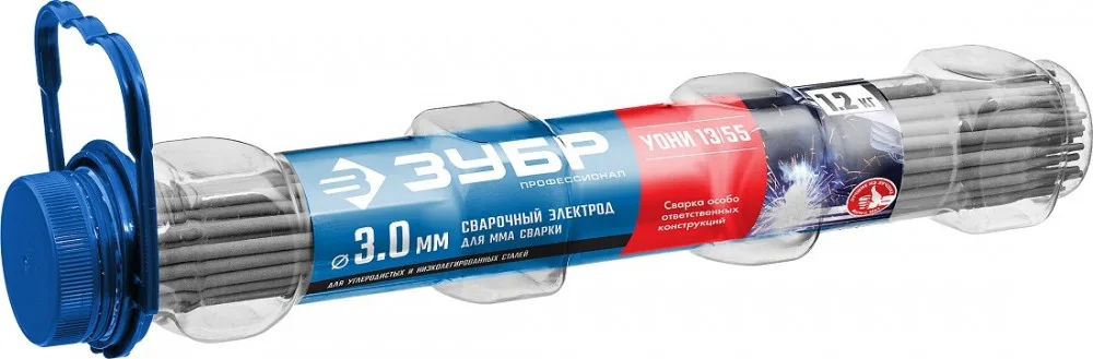 Электроды УОНИ 13/55 с основным покрытием, для ММА сварки, d 3,0*350мм (1,2кг) ЗУБР 40021-3.0