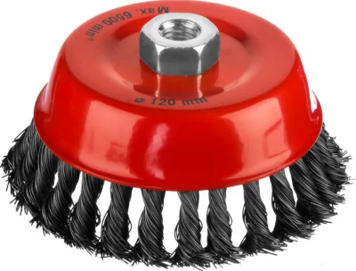 Корщетка для УШМ 120мм чашка, витая MIRAX 35104-120