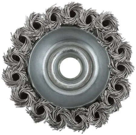 Корщетка для УШМ 75мм чашка, витая MOS 38952М