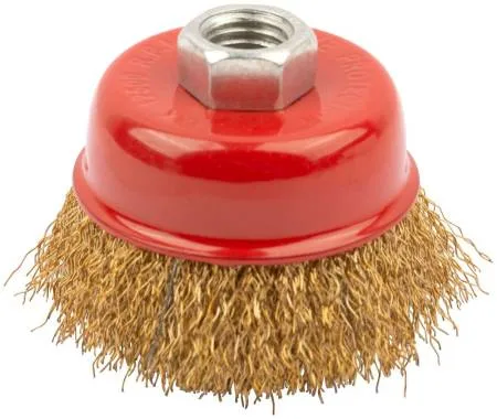 Корщетка для УШМ 65мм чашка, мягкая, латунь FIT 39265