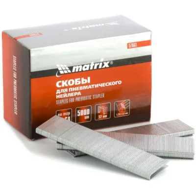 Скобы 18GA для пнев. степлера 1,25*1,0мм длина 32мм, ширина 5,7мм, 5000 шт. Matrix 57663