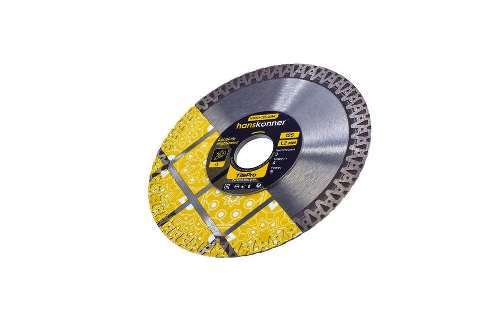 Диск алмазный 125*22,23*1,2 H9021-125-22Vt Hanskonner TilePro