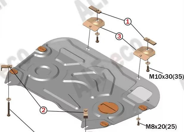 ALF24112st Защита картера и КПП Toyota Camry (2018-) V-все штамповка (сталь 2мм) Альфеко