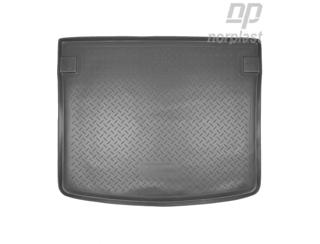 Коврик в багажник полиэтилен Volkswagen Caddy (2004-2015-) правая сдвижная дверь, подьемная задняя дверь NorPlast