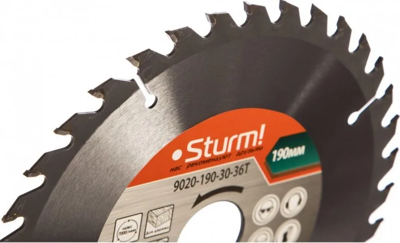 Диск пильный 190*30мм*36Т напайки ТСТ Sturm! 9020-190-30-36T