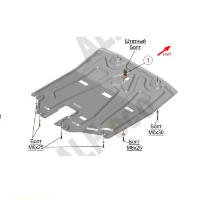 ALF1047st Защита картера и КПП Hyundai Tucson V-все (2015-)/Kia Sportage (2015-) V-все штамповка (сталь 2мм) Альфеко