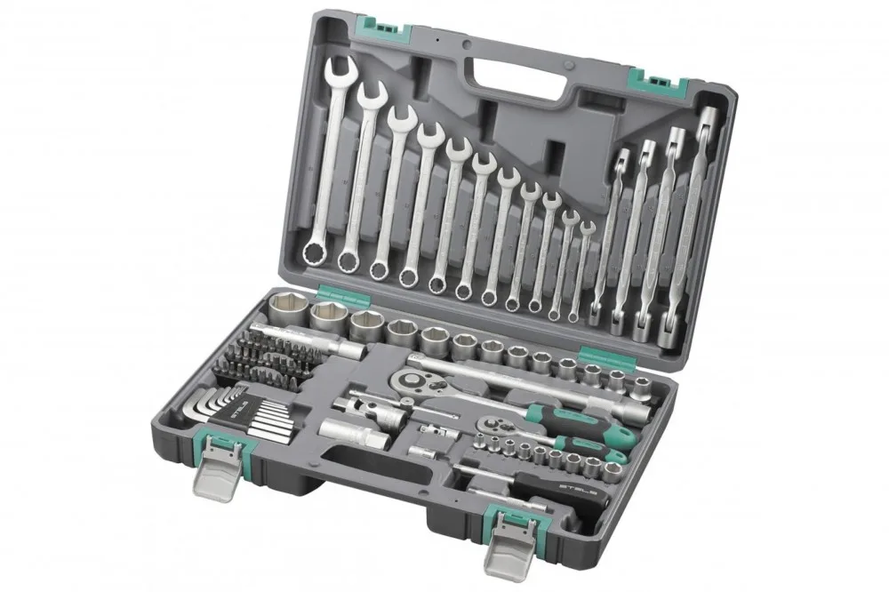 Набор инструментов 1/2", 1/4", CrV, 88 предметов, кейс STELS 14109