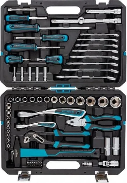 Набор инструментов (76пр) 120зубьев, CrV1/4, 1/2" Gross 14156