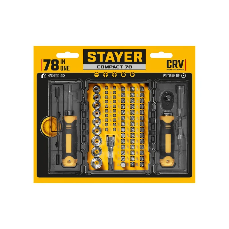 Набор инструмента универсальный (78пр) STAYER Compact-78 25085