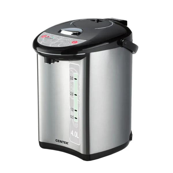 Термопот Centek CT-1082 (сталь) 4.0л 850Вт, 3 способа подачи, повторное кипячение, двойная защита