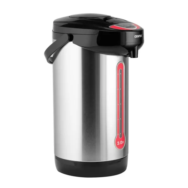 Термопот Centek CT-0080 Black 3л, 850Вт, 3 способа подачи воды, корпус из нержавеющей стали