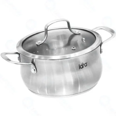 Кастрюля LARA (нерж) ПРОВАНС 22*11см 4.2л, индукционное дно, крышка LR02-353
