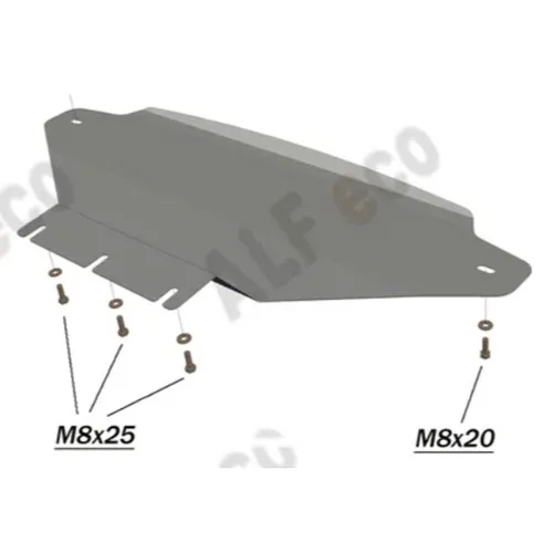 ALF1151st Защита радиатора Kia Mohave (2020-) V-3,0 (сталь 2мм) Альфеко