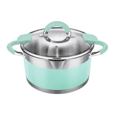 Кастрюля LARA (нерж) MINT 24*13см, 5,7л, носик, индукционное дно, крышка с бортом LR02-544