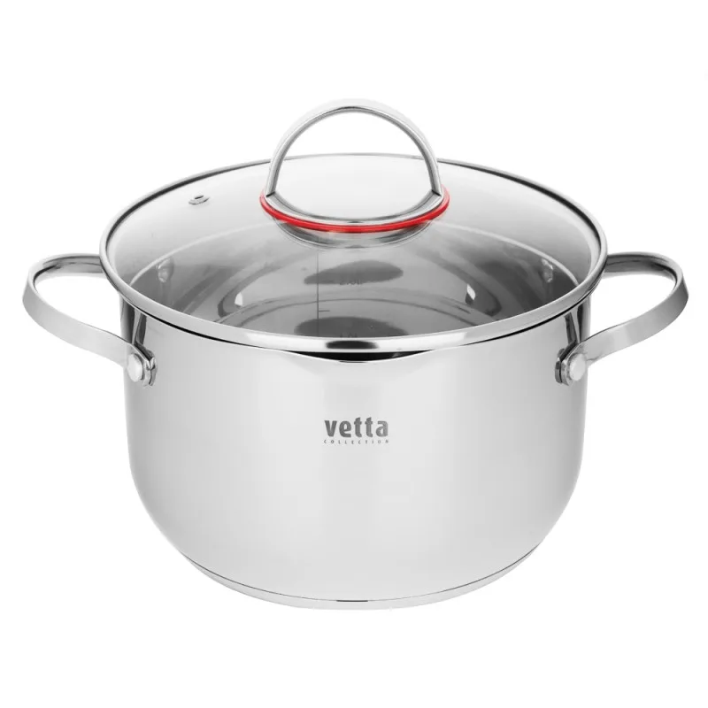 Кастрюля VETTA Бирмингем 20*12,5см, 3,6л, со стекл. крышкой, индукция 822-137