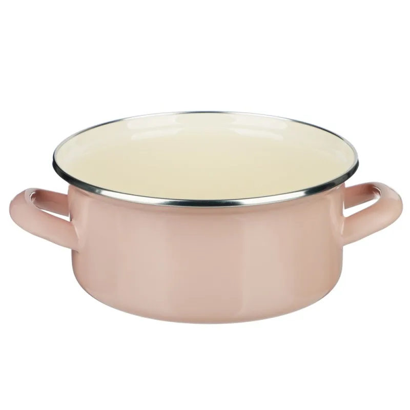 Кастрюля эмалированная BY COLLECTION 18см, 1,9л, индукция, бежевый 894-512