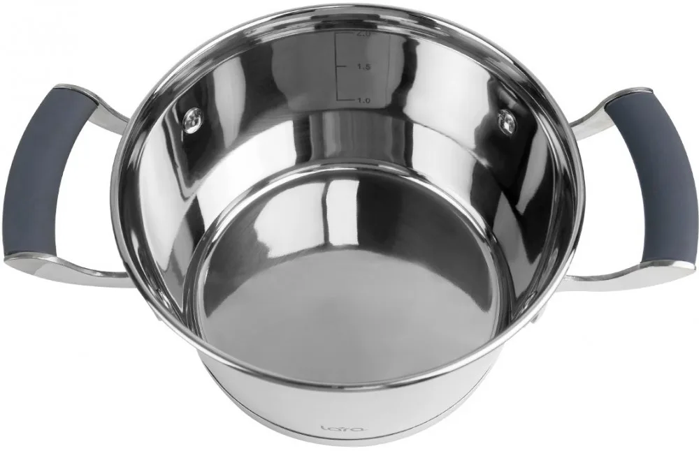 Кастрюля LARA (нерж) LR02-280 ВЕНЕРА 20*11см 3.1л, капсулированное индукционное дно, стекл. крышка