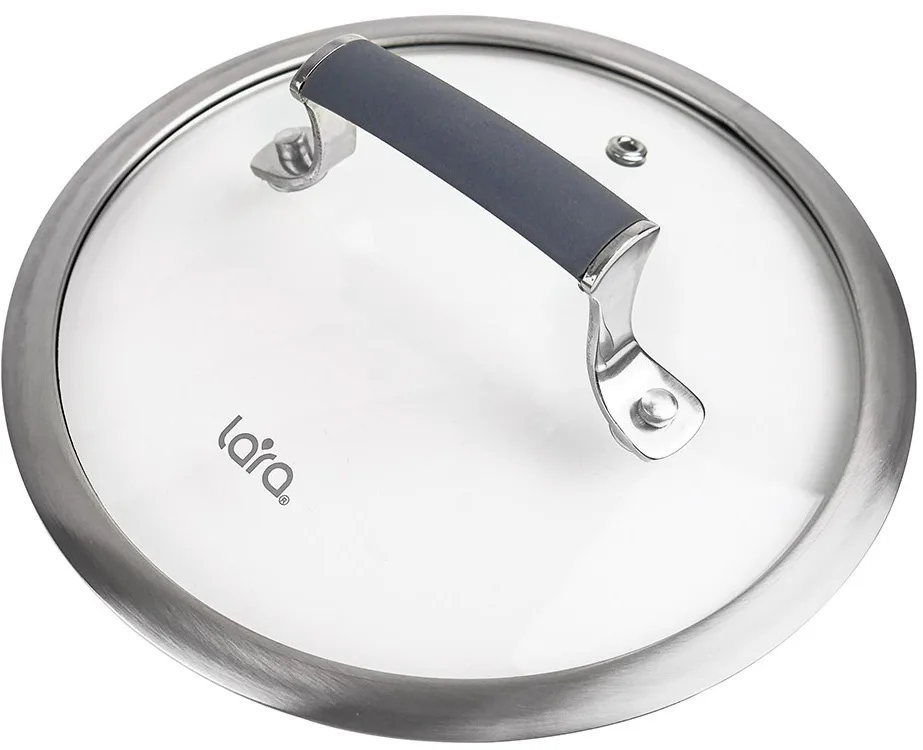 Кастрюля LARA (нерж) LR02-280 ВЕНЕРА 20*11см 3.1л, капсулированное индукционное дно, стекл. крышка
