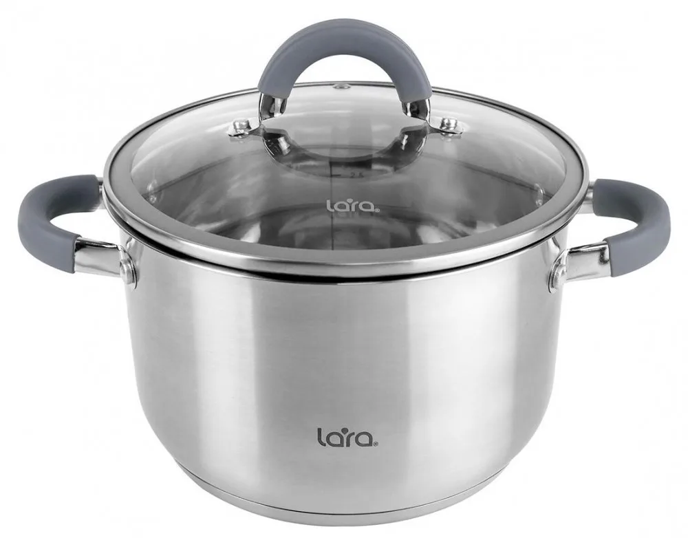 Кастрюля LARA нерж КАЛИПСО 20*12.5см 3.9л, капсул.индукционное дно LR02-274