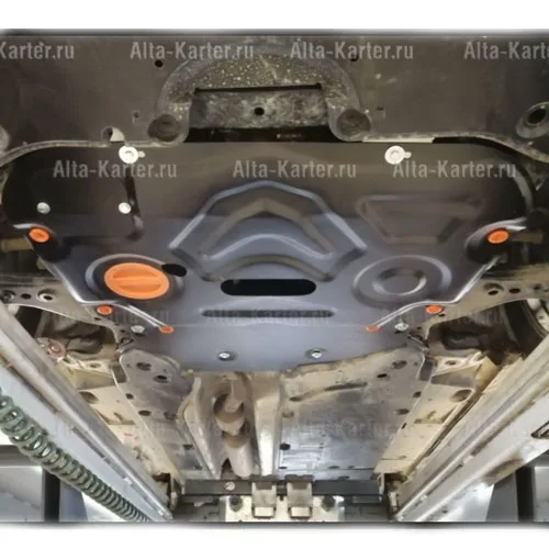 ALF24116st Защита картера и КПП Toyota Rav-4 V (2019-) V-все/Toyota Highlander (XU70) Hybrid 2019- V-2,5 штамповка (2 части)/Lexus RX350 (2022-) V-2.4/Lexus 500H (2022-) V-2.4H (сталь 1,5мм) Альфеко