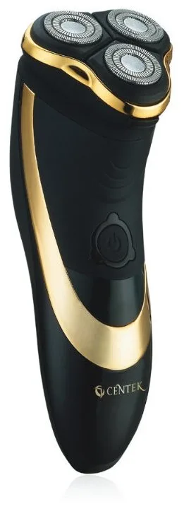 Бритва Centek CT-2160 (ЗОЛОТО/черный) + Триммер для носа в ПОДАРОК 3 головки, 3D, 60мин работы