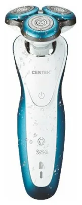 Бритва Centek CT-2163 (серебр) ротор, +ВЛАЖНОЕ БРИТЬЁ, 3 плав.головки, 2-йные лезвия, до 40 мин. раб